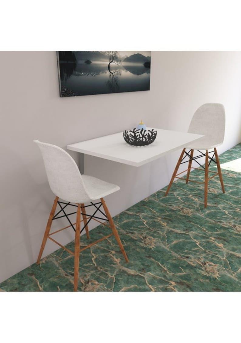 DARBUT DARBUT Fold up Table, Wall Mounted Table, fold Down Desk, Wall Mounted Desk, Laundry Folding Table, Wall Table, Murphy Desk, Space Saving tableHL (White,24\'x 35\' (60x90 cm) inches)