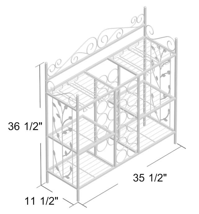 Kings Brand Furniture Kings Brand Furniture Wine Rack Table with Glass Holder, Wine Bar Cabinet with 12-Bottle Wine & Liquor Storage, Coffee Bar Table, Buffet, Living Room, Kitchen, Textured Black
