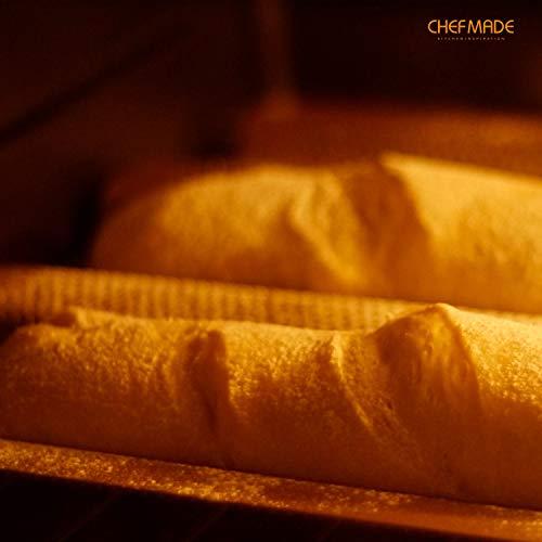 CHEFMADE CHEFMADE Perforated Baguette Pan, 15-Inch 3 Wave Loaves Non-Stick Ultra-Ventilate French Bread Pan 2-Inch Channel for Oven Baking 15.2" x 9.6" (Champagne Gold)