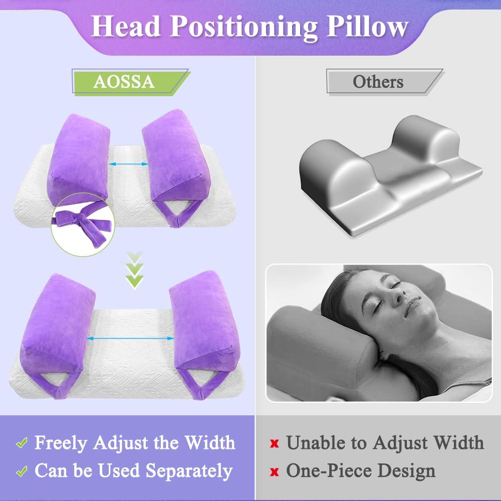 AOSSA Anti Aging Pillow for Women Anti Wrinkle Face Beauty Pillow Head Stabilizer Back Sleep Training Face Up Head Positioning Wrinkle Prevention for Face Post Surgery Pillows Support for Sleeping Upright