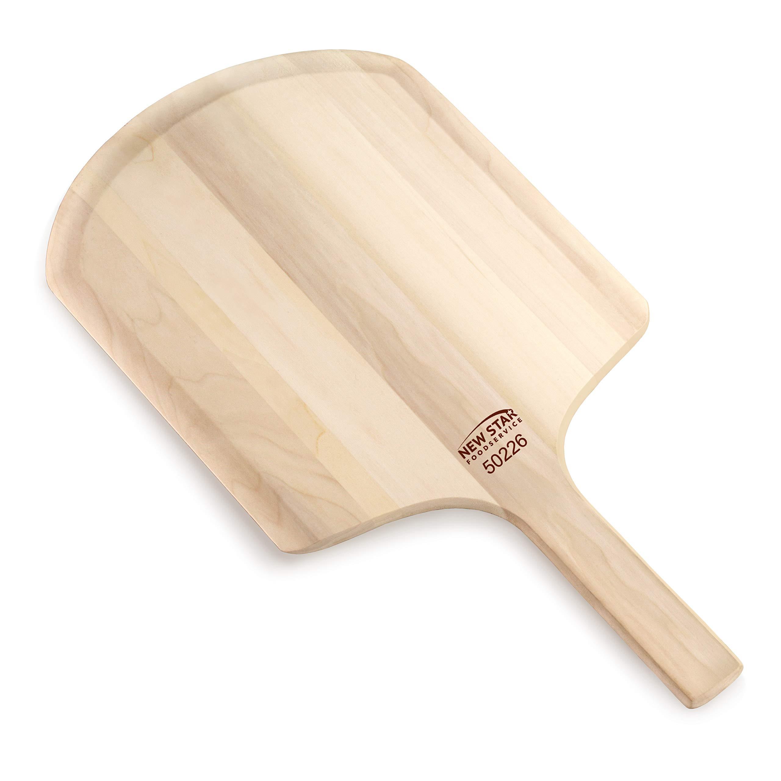 New Star Foodservice New Star Foodservice 50226 Restaurant-Grade Wooden Pizza Peel, 14" L x 12" W Plate, with 8" L Wooden Handle, 22" Overall Length