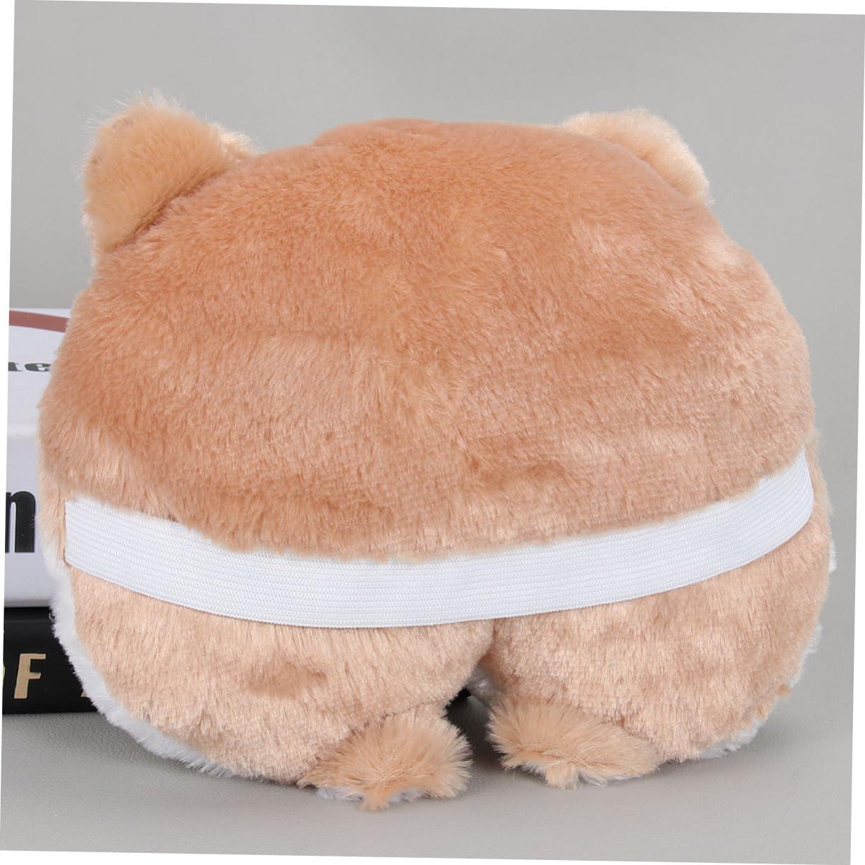 TOYANDONA TOYANDONA Car Headrest Pillow Plush Decorative Pillow Auto Seat Cushion Brown 21x22cm Comfortable Travel Pillow
