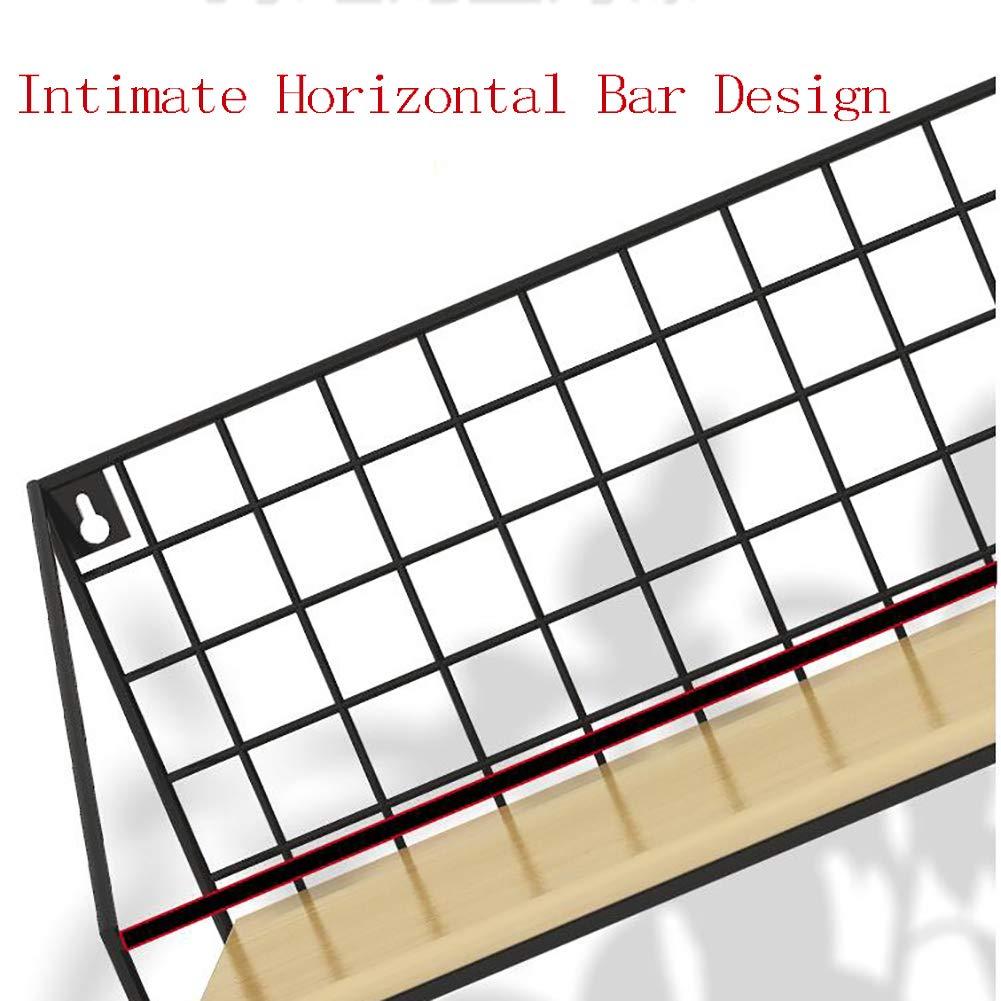 Wddwymll Home Decor Floating Shelves Wall Mounted,100% Natural Wood & Firm Welded Metal Wall Shelf,Black Wall Mounted Storage Shelves,Easy to Install ,Load Capacity 10kg,for Bathroom, Bedroom, Living Room