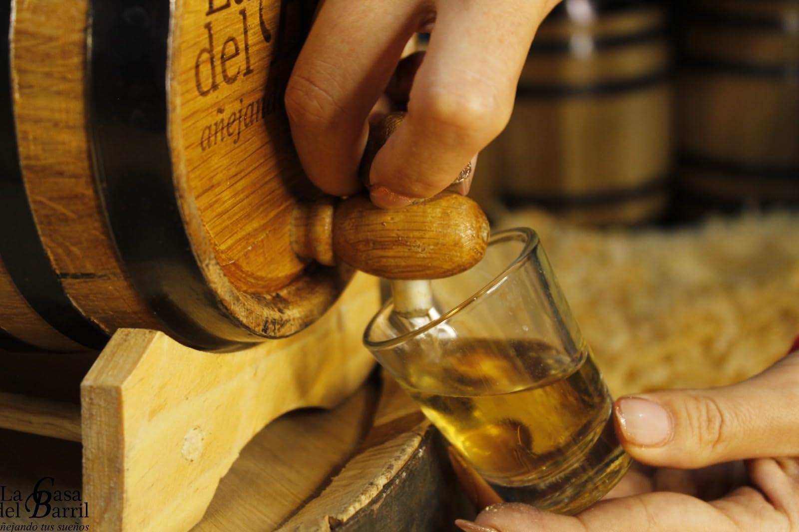 Generic 20 Liters Oak Aging Barrel, Wooden Whiskey Barrel, Wine Barrel Home Brewer, Distiller, Mine Maker and Cocktail Aging, American Oak Barrel with Stand, Bung, and Spigot (Black Hoops)