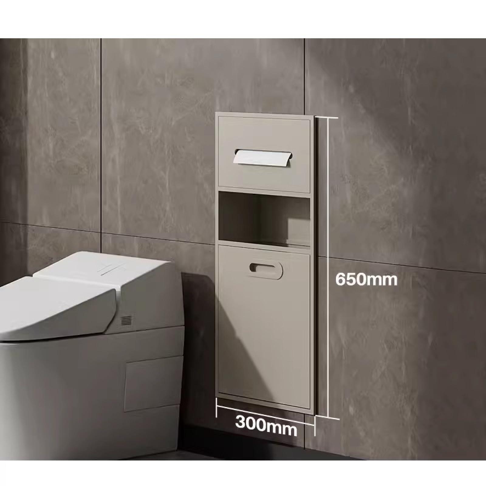 PHLEPS Stainless Steel Shower Nich Stainless Steel Bathroom Niche, Toilet Paper Storage Rack, Recessed Waterproof Shower Niche For Bathroom Storage/Shampoo/Toiletries ( Color : Apricot , Size : 65x30x14cm )