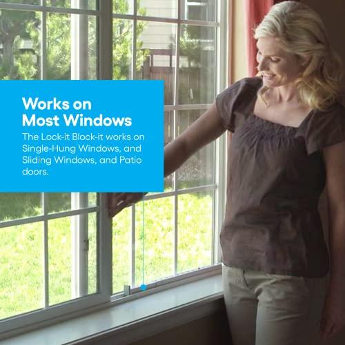 The Lock-It Block-It The Lock-it Block-it Extra Long (1 Device) Home Security Adjustable Window Security Bars/Window Lock Bar, Security Bar for Sliding Glass Door, Child Safety Lock & Sliding Patio Door Security Bar