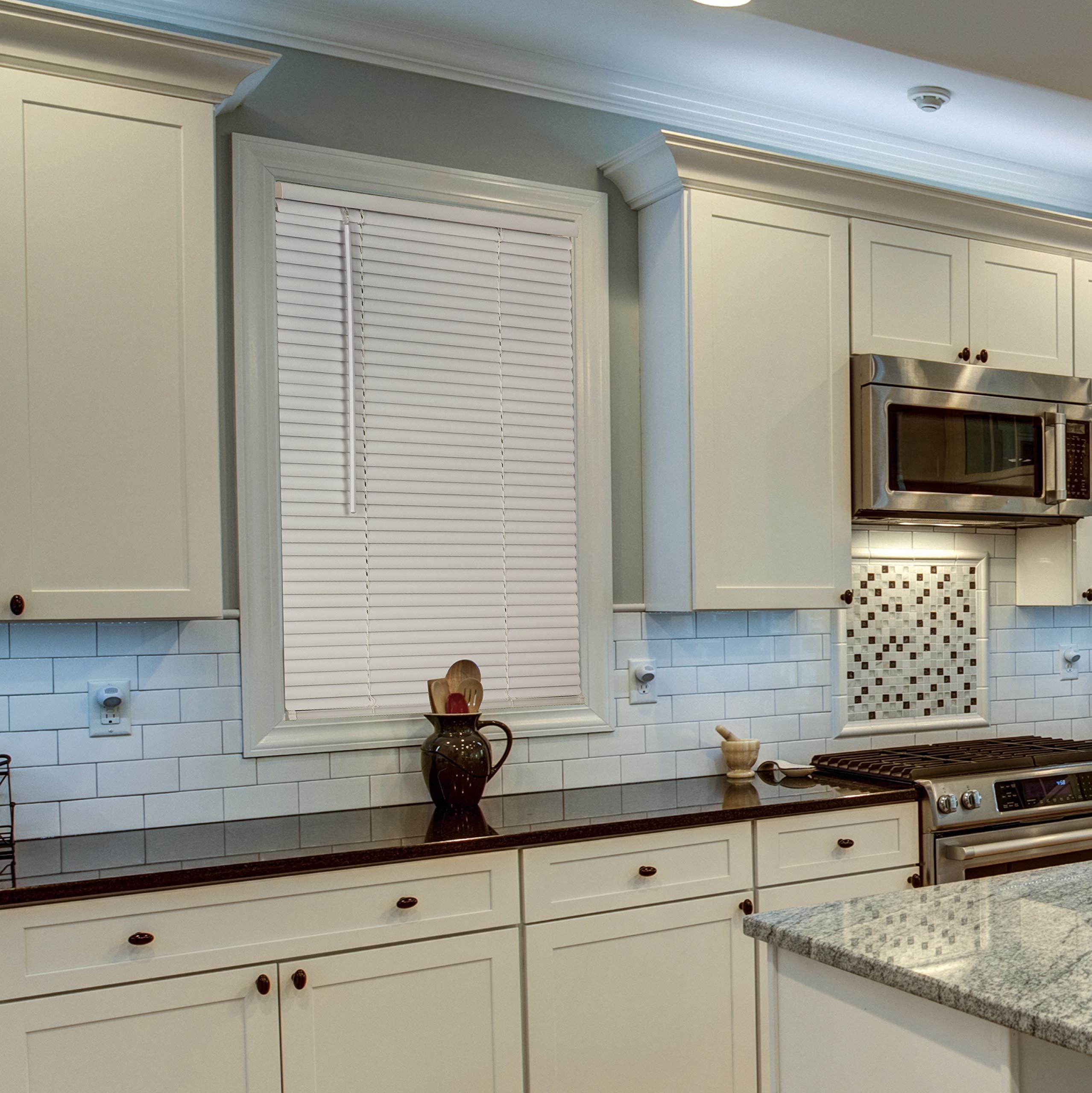 LOTUS & WINDOWARE LOTUS & WINDOWARE Cordless, Room Darkening 1" Vinyl-Plus Mini Blind 35" Wide x 96" Long, Alabaster (RLX3596AL)