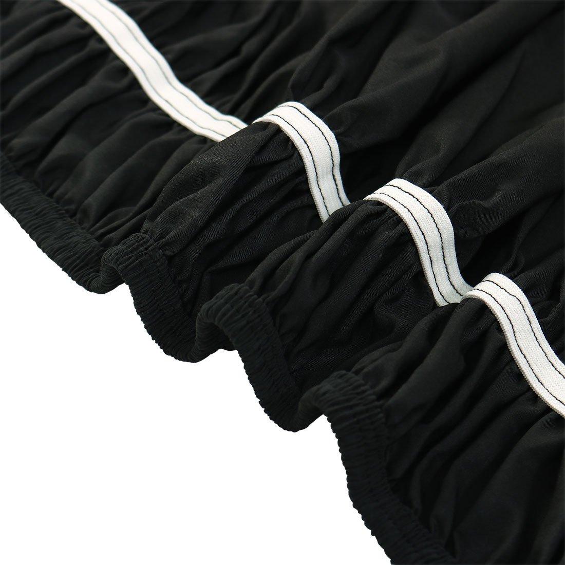 Versatile Bedding Bed Skirt - Wrap Around Bed Skirts Elastic Dust Ruffles, Easy Fit Wrinkle and Fade Resistant Luxurious Fabric Solid Color, Black Short Queen Size Beds 21 Inches Drop