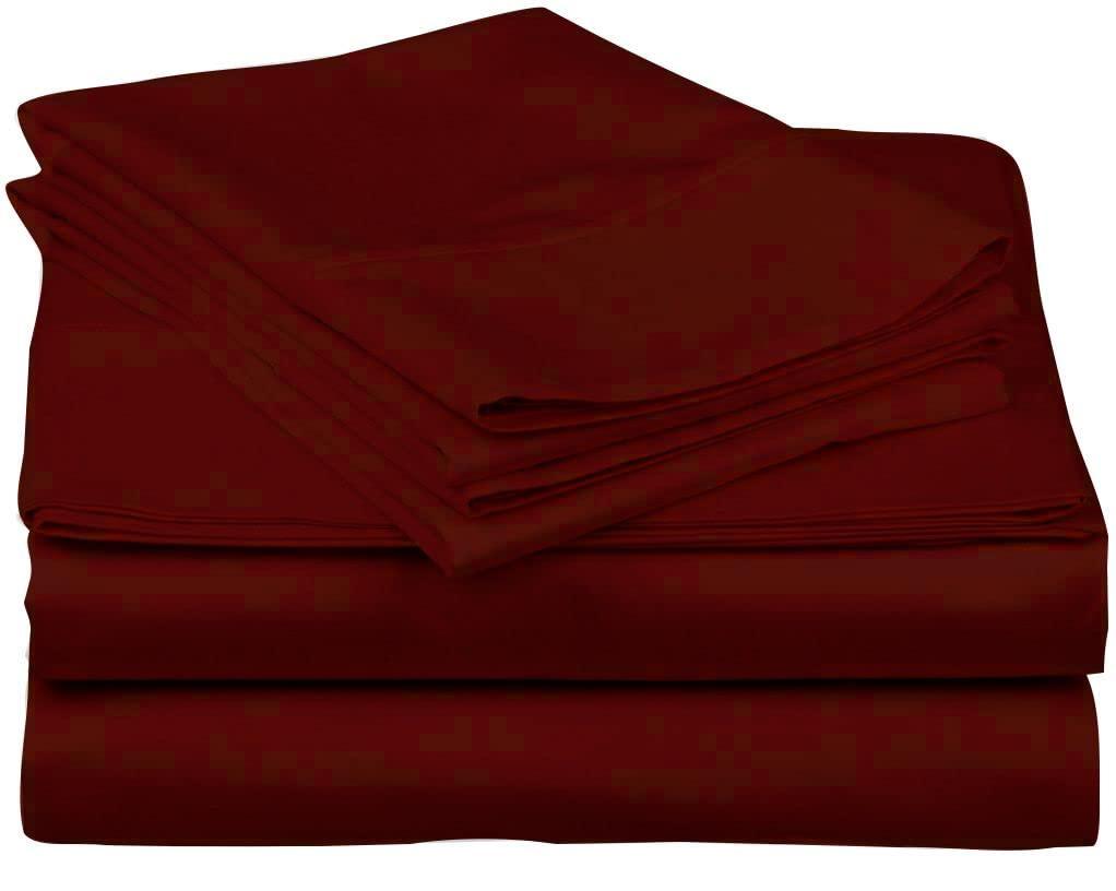 Ashley Mills Ashley Mills 100% Egyptian Cotton 4Pcs Sheets Set TwinXL 800 Thread Count 18\" Deep Pocket Luxury Super Soft Hotel Class TwinXL Size Bed Sheets - Burgundy Solid