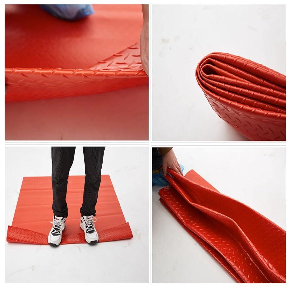 GRRICEPL GRRICEPL 1.5mm Thick Garage Floor Rubber Mat, Rubber Garage Floor Mats, Garage Floor Mats for Under Car, Heavy Duty Coin-Grip Garage Flooring Roll (Color : Green, Size : 0.9x8m)