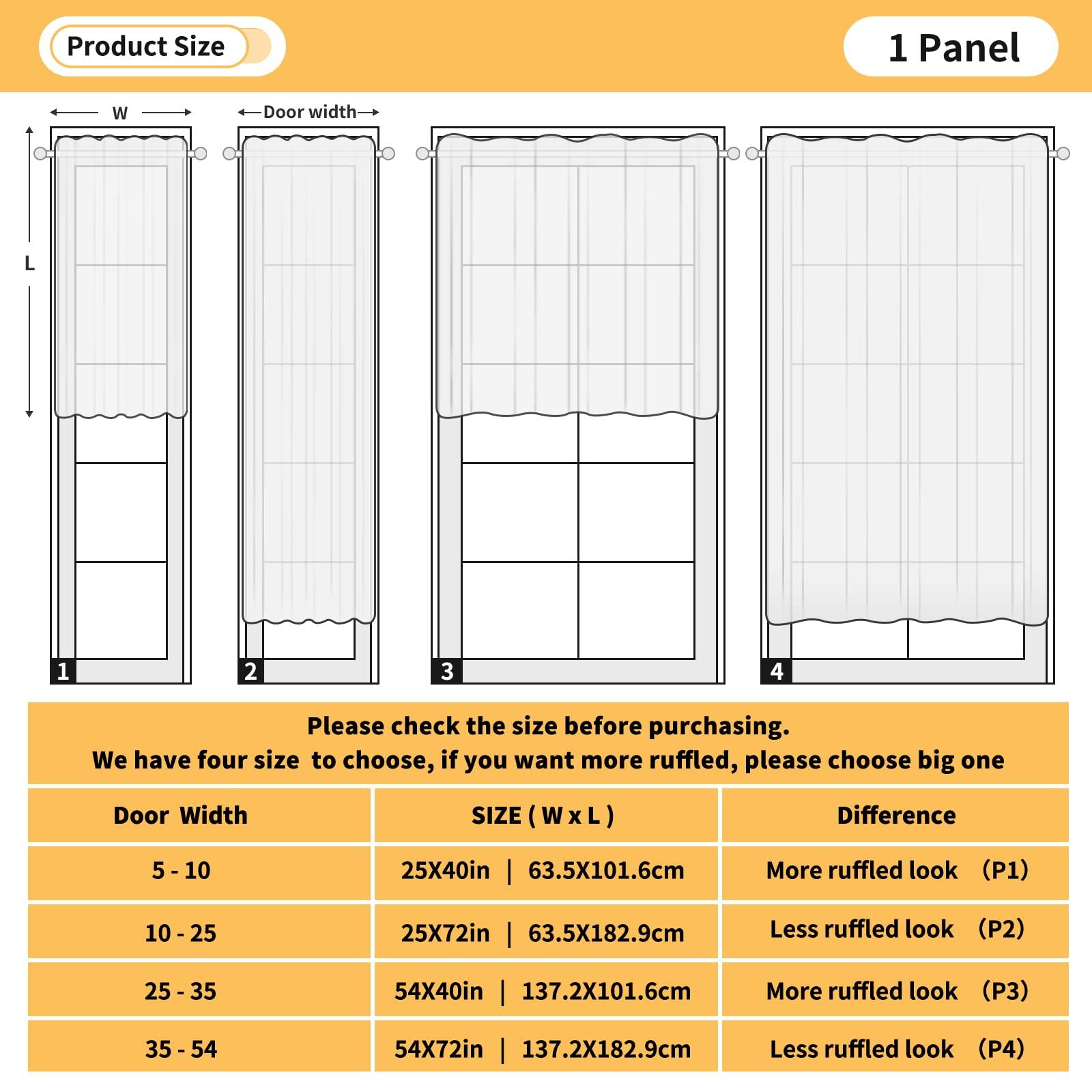 JSTEL JSTEL Halloween Ghost Sheer Door Curtain 1 Panel 54x40 Inch, Privacy Semitransparent French Door Curtain with Top and Bottom Rod Pocket,Tieback Included