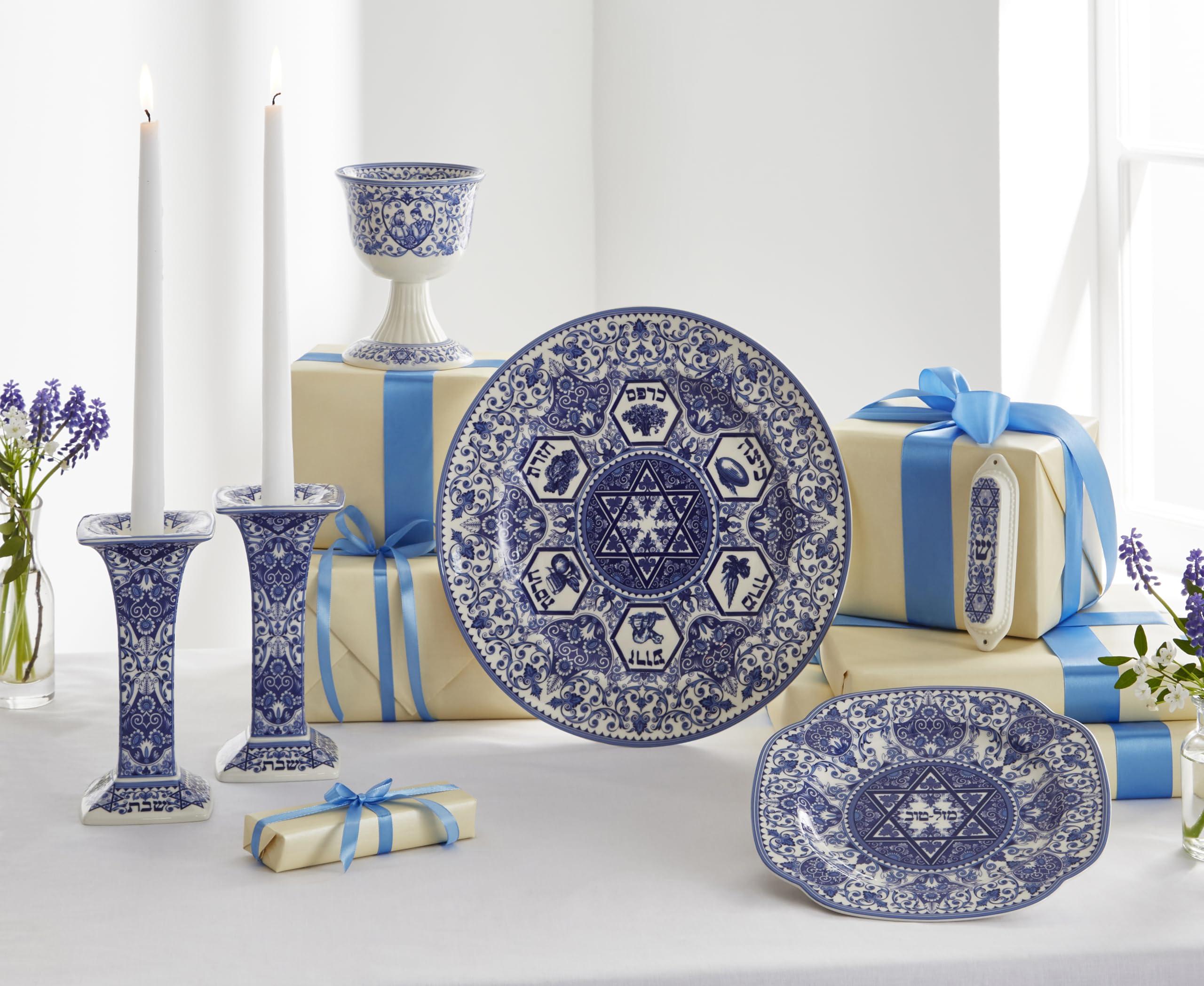 Spode Spode Judaica Passover Seder Plate | 12 Inch Round Pesach Kaarah | Made of Fine Porcelain | Dishwasher Safe