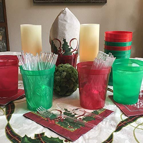 Rolling Sands Rolling Sands 16 oz. Reusable Plastic Stadium Cups, 8 Pack, Made in USA, BPA-Free Dishwasher Safe Tumblers, Teal