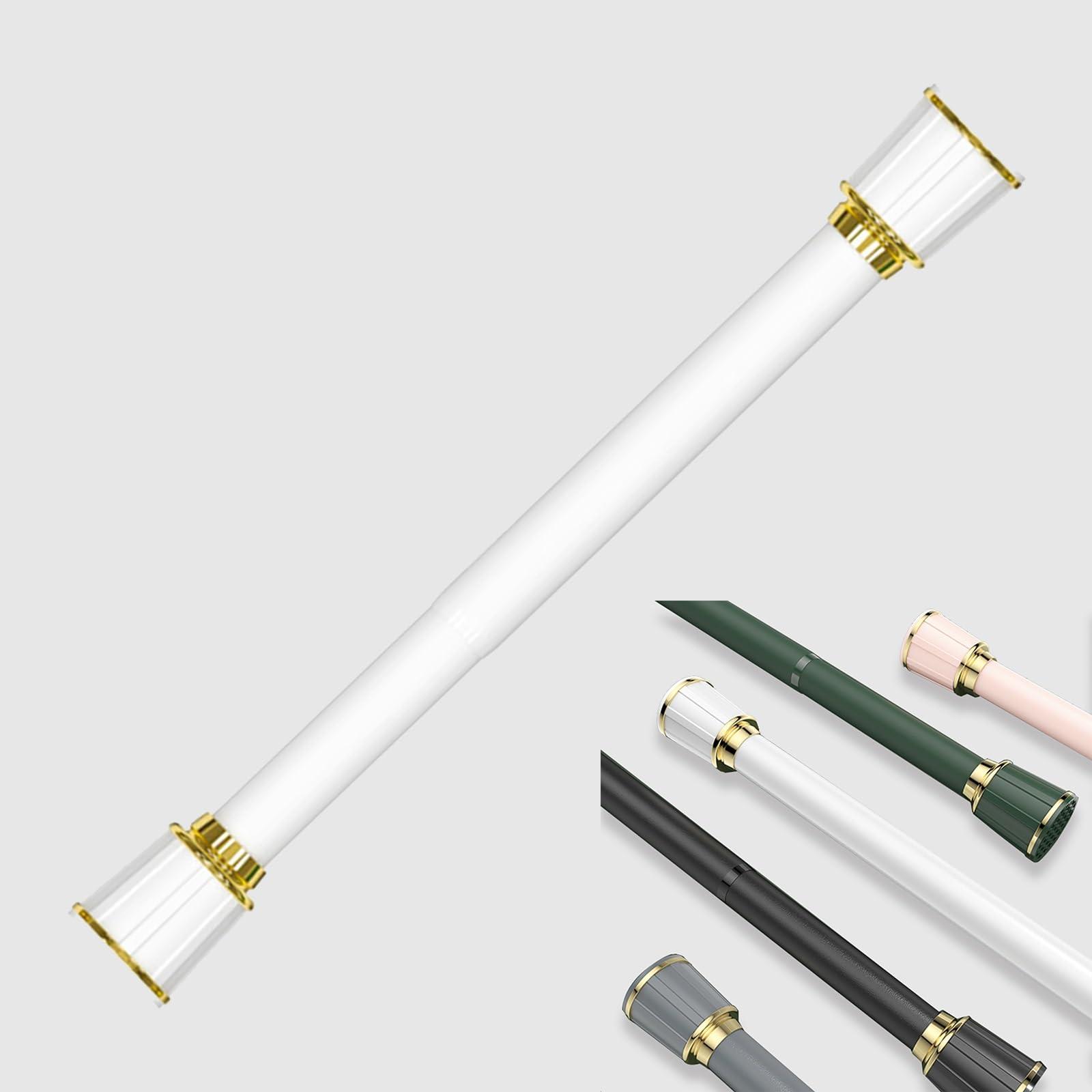 QHDPKU Curtain Rod No Drilling,Room Divider Tension Curtain Rod,Adjustable Bathroom Stall Tension Pole,For Space Partition,Maximum Extension 195 inches (Color : White, Size : 20-30inchs)