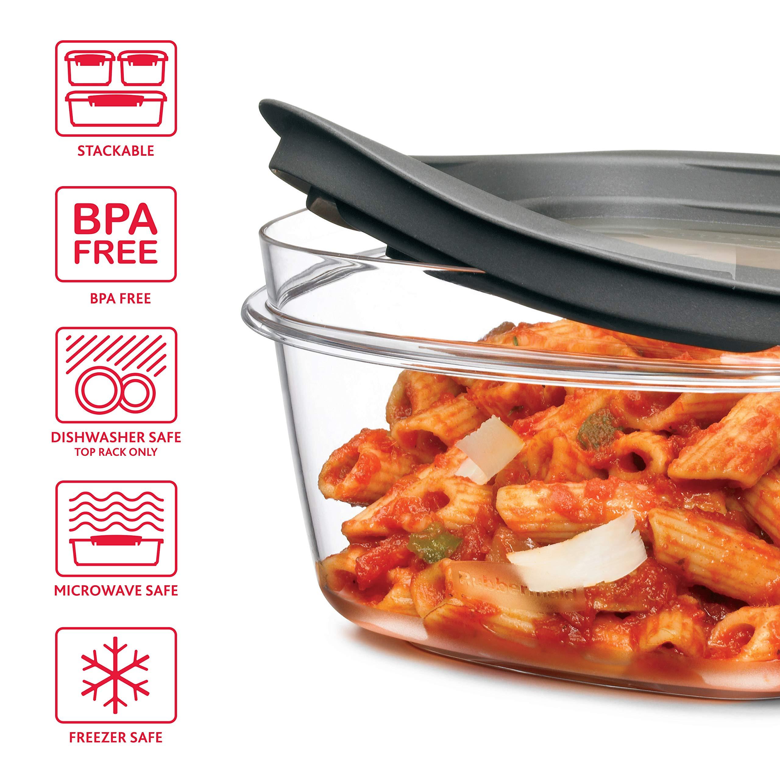 Rubbermaid Rubbermaid 28-Piece Clear/Grey Food Storage Containers, Premium Snap Bases, and Various Size Lids, Perfect for Meal Prep, Leftovers, and Dishwasher Safe