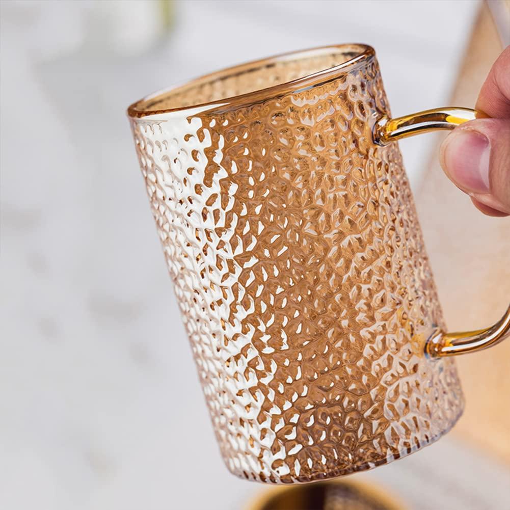 Darley Creative Borosilicate Glass Carafe with Lid and Handle Carafe Pitcher High Temperature Resistant Glass Beverage Pitcher Carafe Creative Carafe Pitcher for Loose Leaf Tea Teabags-M 1500ml+300mlx6pcs