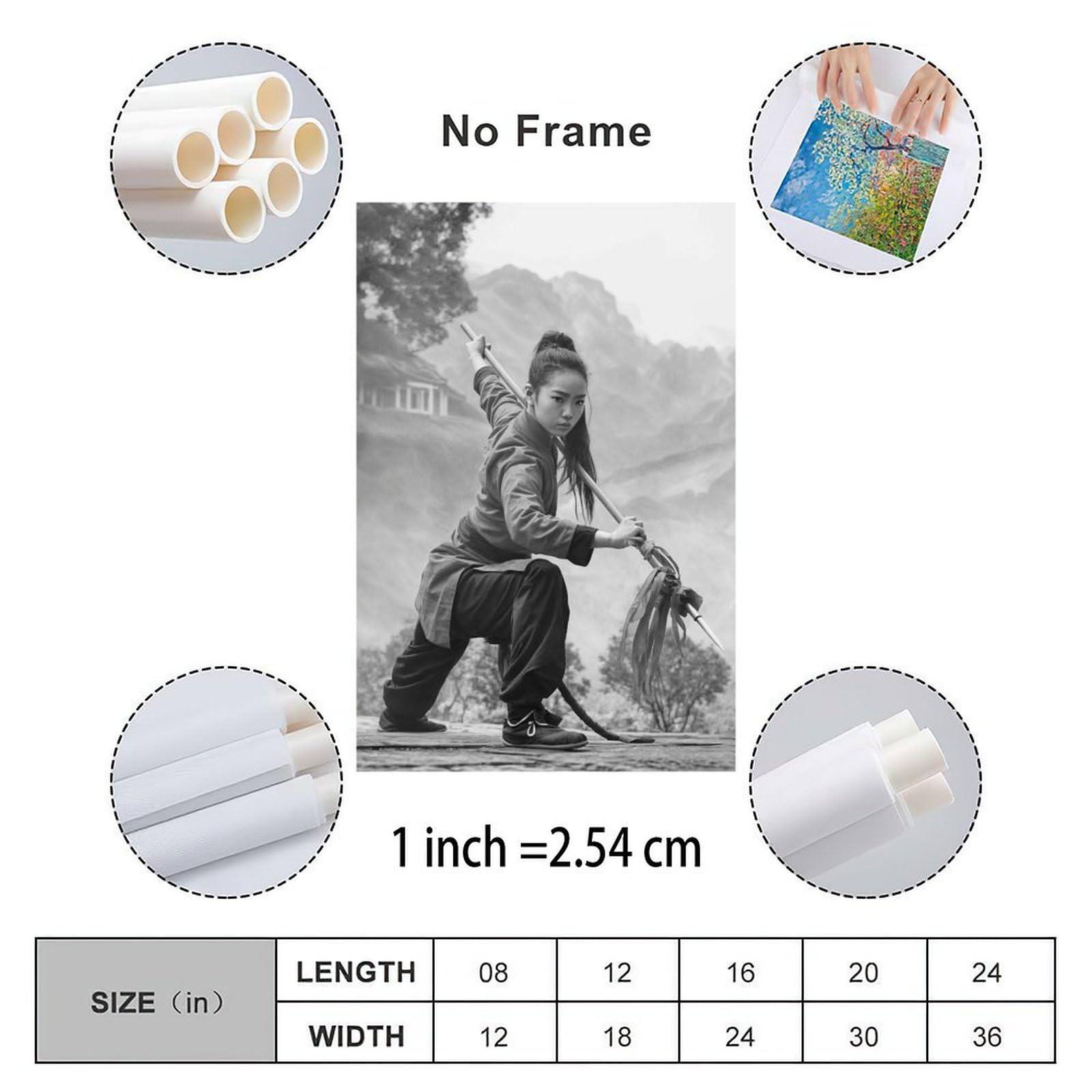 CCEIDD Chinese Kung Fu Girl Poster Emei School Marksmanship Poster (5) Canvas Painting Posters And Prints Wall Art for Living Room Bedroom Decor 24x36inch(60x90cm) Unframe-style