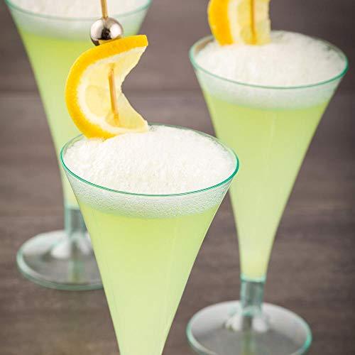 Restaurantware Restaurantware 3 Ounce Disposable Martini Glasses 100 Mini Plastic Martini Cups - Aperitif For Parties Or Catering Seagreen Plastic Mini Martini Glasses Serve Cocktails Appetizers Or Desserts