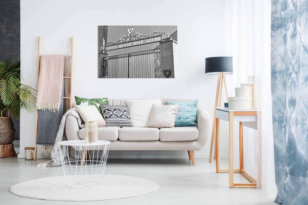 Panther Print Liverpool FC You\'ll Never Walk Alone Canvas Wall Art Picture Print Home Decor (18x12)