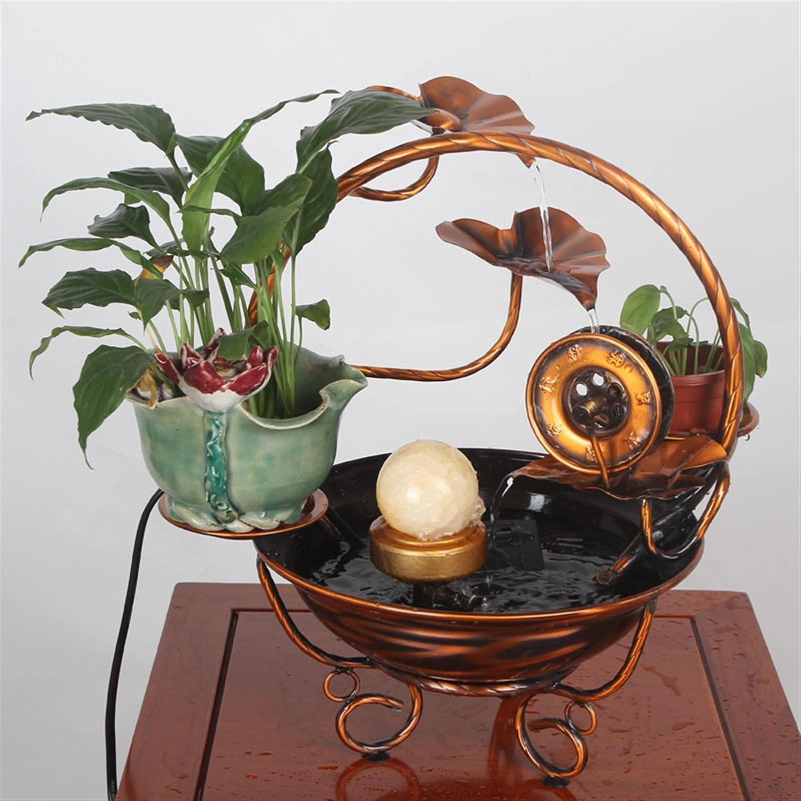 SUNESA SUNESA Tabletop Fountains Tabletop Water Fountain - Desktop Decoration Waterfall Fountain Lucky Feng Shui Wheel Creative Home Furnishings for Living Room Office Desktop Fountain