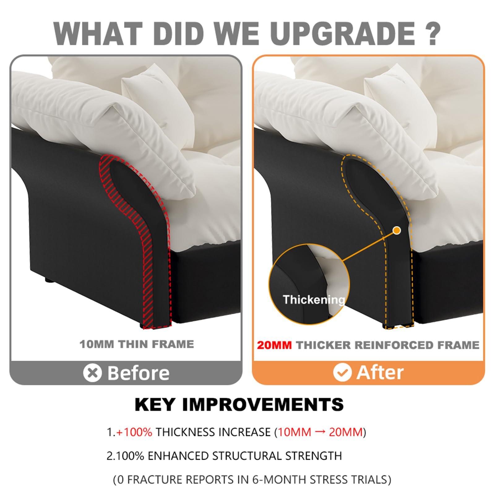 CAPCAEK CAPCAEK 74.8" Queen Pull Out Sofa Bed, Luxury Velvet Convertible Sleeper Couch Futon, Comfy Cloud Pullout Couches,Loveseat Recliner for Living Room Office RV Small Places (Beige, 74.8'')