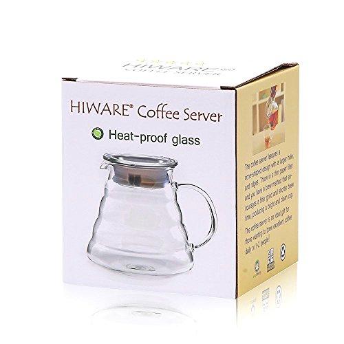 HIWARE Hiware 600ml Coffee Server, Standard Glass Coffee Carafe, Coffee Pot, Clear