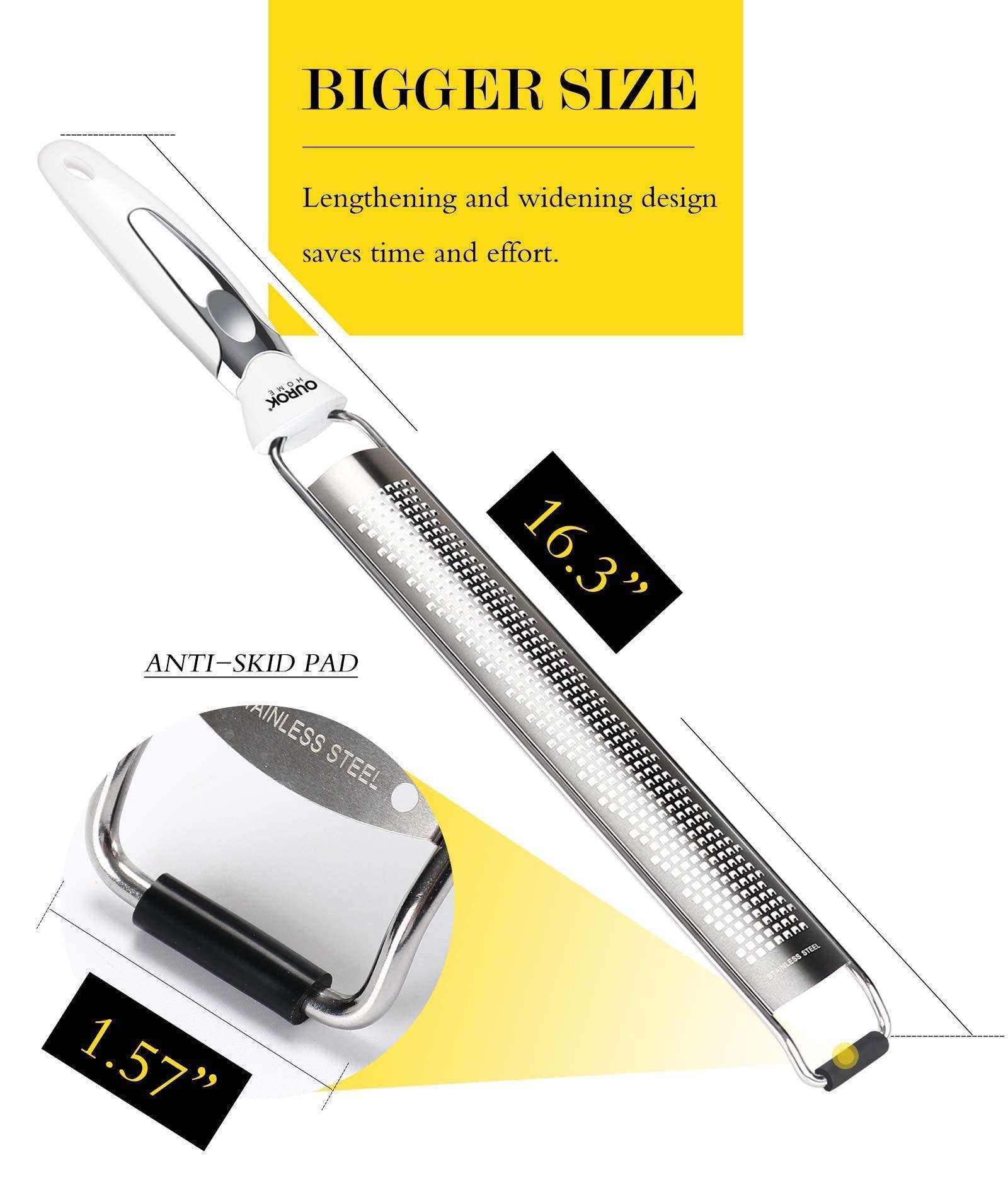 Ourokhome Ourokhome Rotary Grater Lemon Zester- Stainless Steel Cheese Grater for Fruit, Vegetable, Lemon, Cirtus