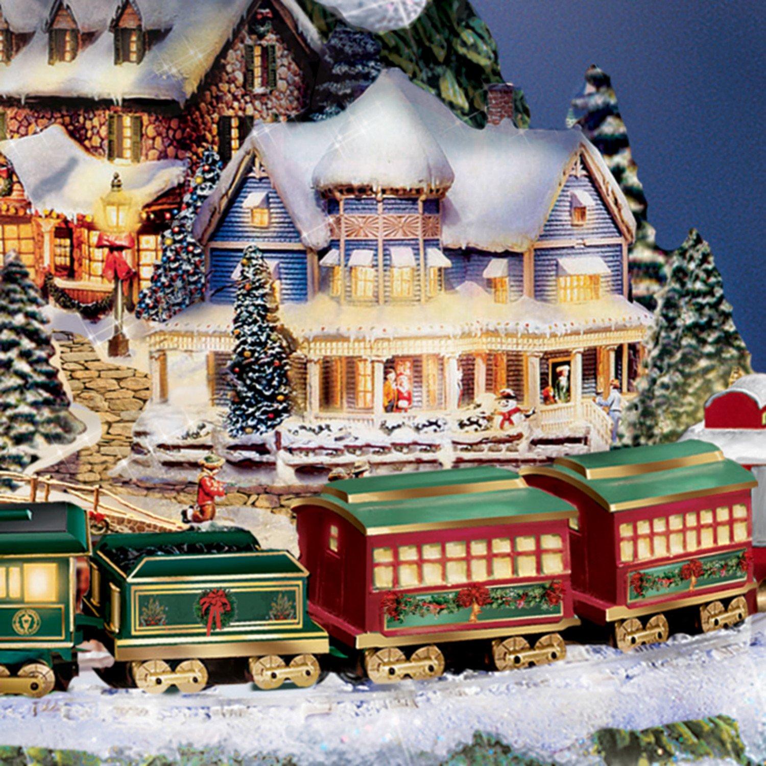 The Bradford Exchange The Bradford Exchange Thomas Kinkade Animated Tabletop Christmas Tree with Train: Wonderland Express