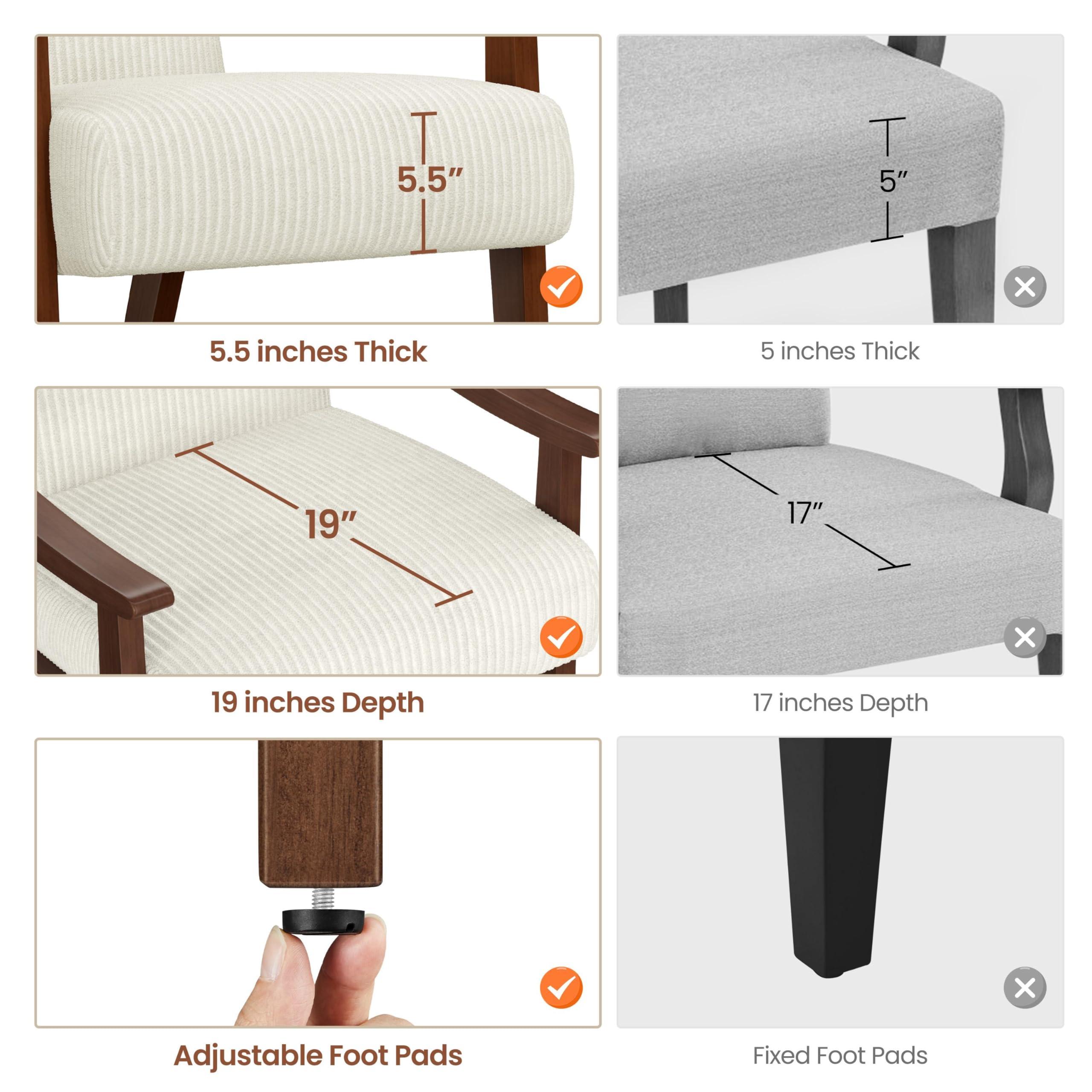 Yaheetech Yaheetech Corduroy Accent Chair, Mid-Century Modern Armchair with Solid Wood Legs, Reading Leisure Chair with High Back for Living Room Bedroom Waiting Room Beige