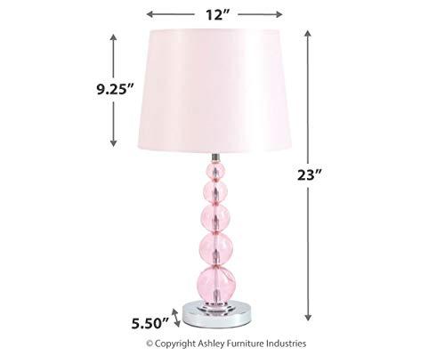 Signature Design by Ashley Signature Design by Ashley Letty Crystal Table Lamp, 23\", Light Pink