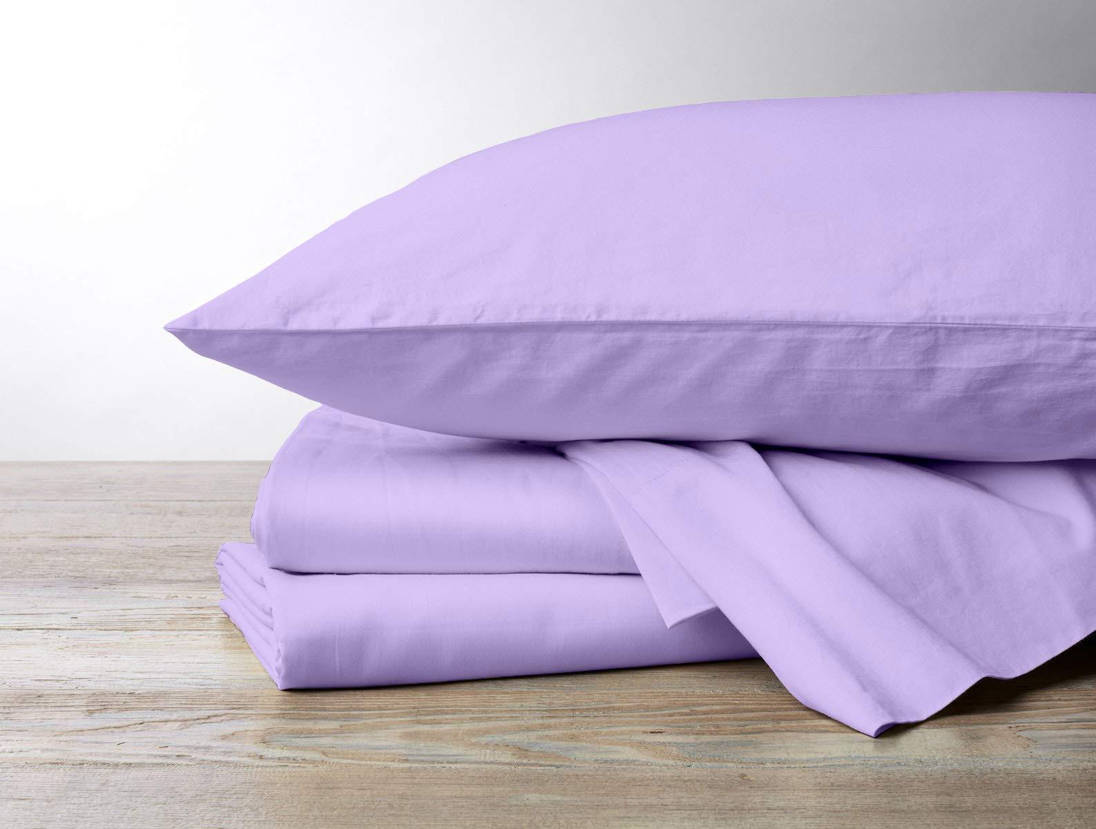 Neighbourhood Home Split California King Egyptian Cotton Sheets Sets for Adjustable Bed 22-Inches Extra Deep Pocket- 1000-Thread-Count, 100% Egyptian Cotton 5-PC Sheet Set Soft Breathable Sateen Weave - Lilac