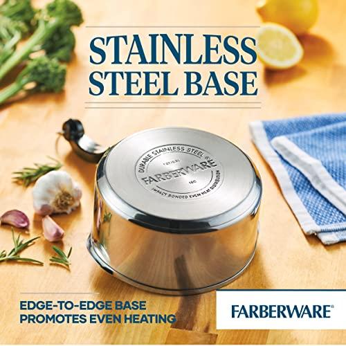Farberware Farberware Classic Stainless Steel 1-Quart Covered Straining Saucepan, Silver