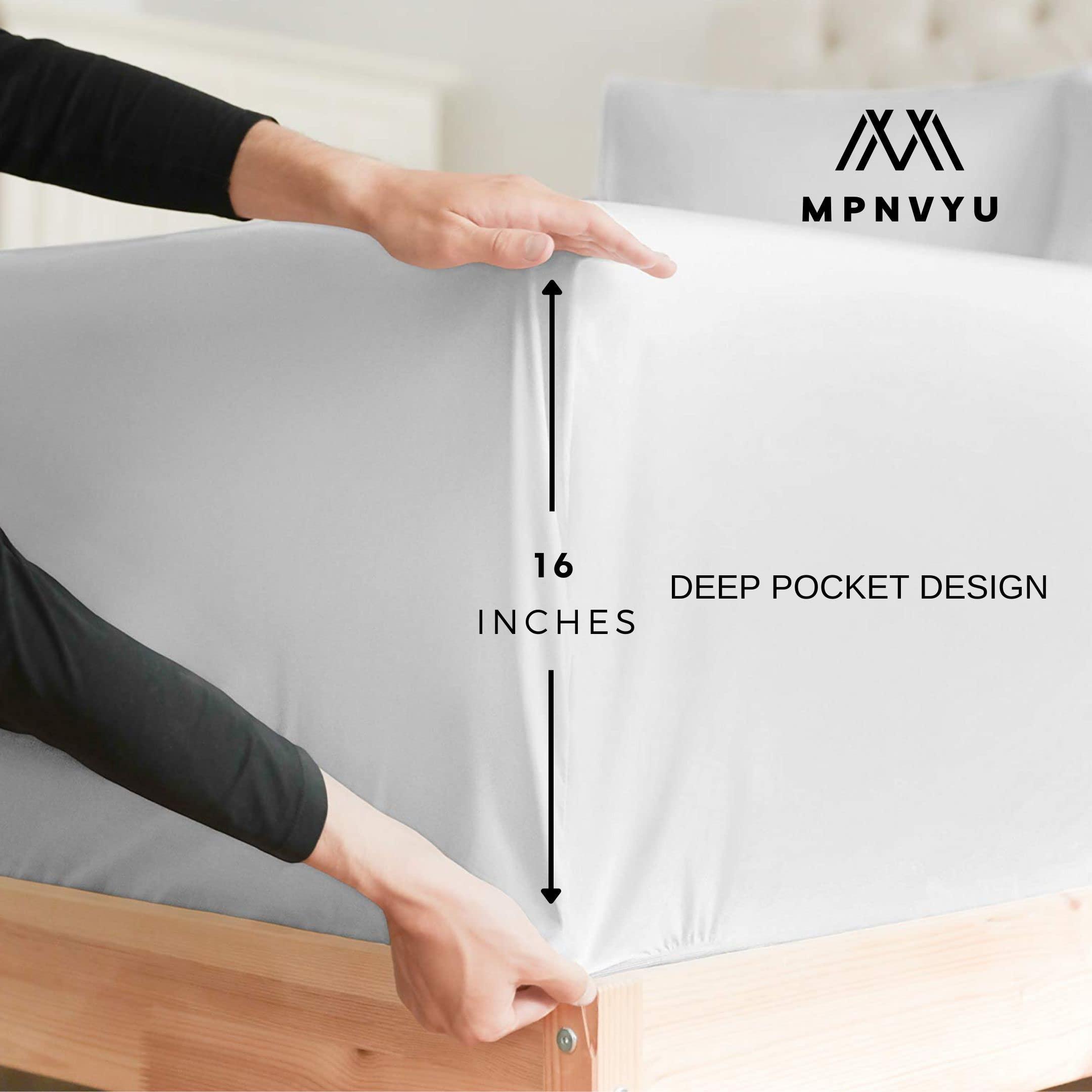 MPNVYU MPNVYU Tie Dye Sheets Twin XL Size, Purple Pink Bed Sheets & Pillowcases 3 Piece Set, Deep Pocket Fitted Sheet & Flat Sheet & Pillowcase, Soft Wrinkle Free Decorative Bedding