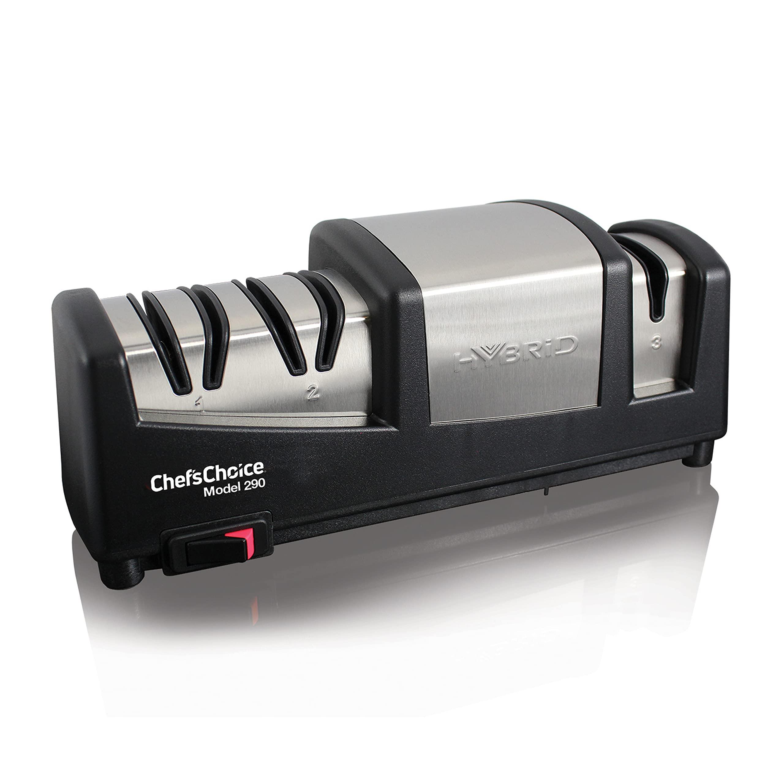 Chef's Choice ChefsChoice 290 Knife Sharpeners AngleSelect Hybrid 15 and 20-Degree Diamond Hone, 3-Stage, Black