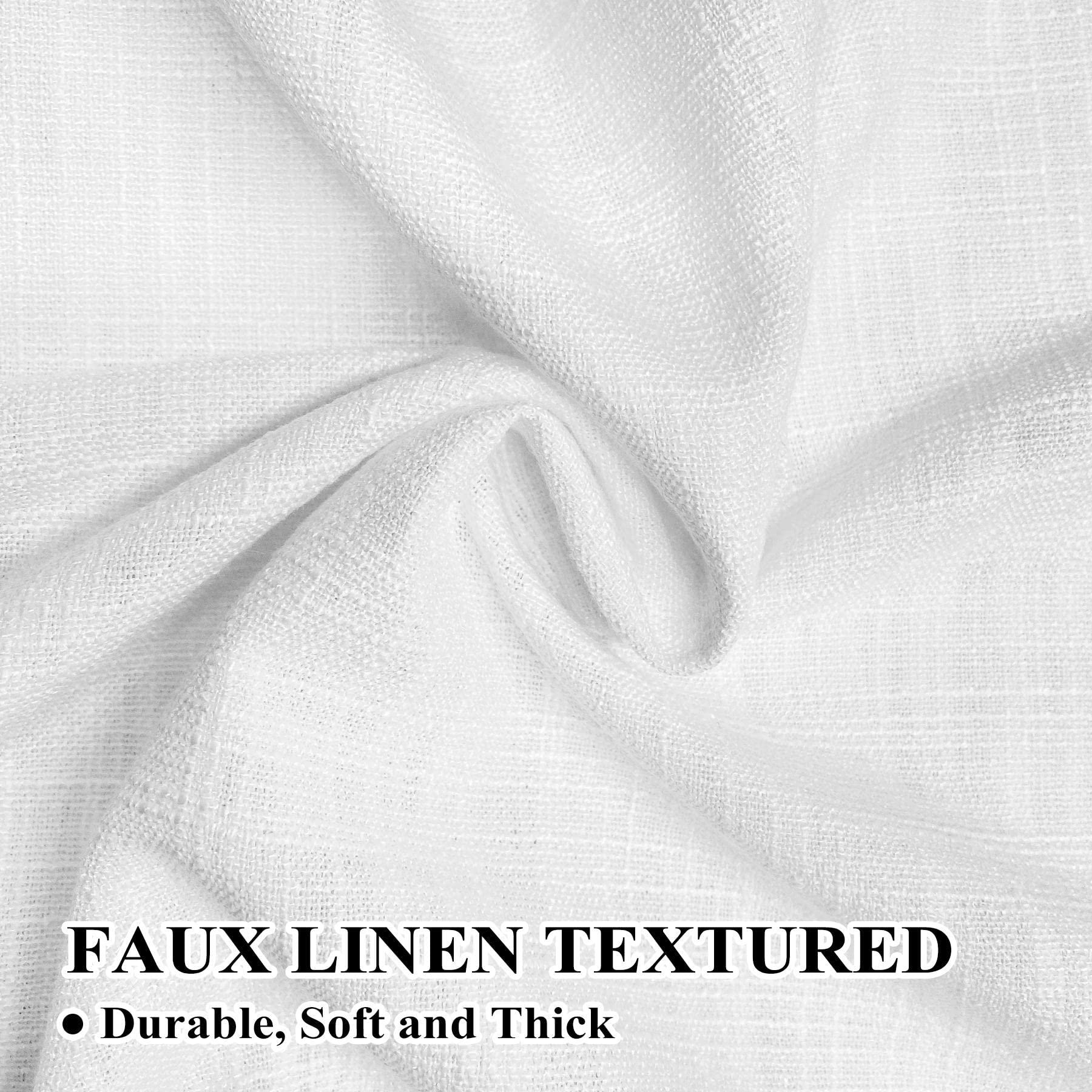 Fcosie Fcosie Extra Wide Blackout Curtain Panels 120 Inches Wide Flax Linen Curtains Grommet Room Darkening Drapes for Sliding Door Patio Door Indoor Outdoor - 1 Panel (120" Wx 96" L, Cream White)