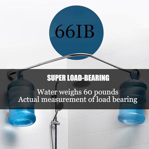 Meiiron Adjustable Curved Shower Curtain Rod Wall Mounted L-Shaped Bathroom Corner Curtain Hanger Pole Bath Bar Metal Shower Rail, No Drilling (Size : 70~95x70~95cm)