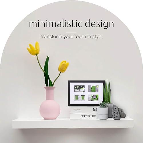 Kiera Grace Kiera Grace Stockholm Aberg LED Light Floating Shelf, Modern Wall Shelves with Touch-Activated Lights, Ideal for Home Decor, 24\", White, Pack of 1