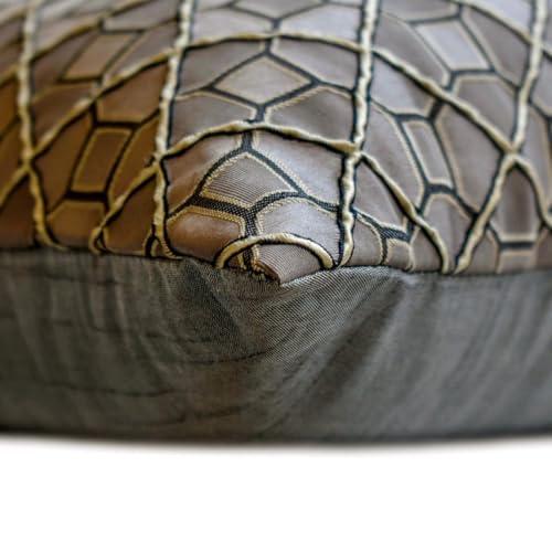 The HomeCentric The HomeCentric Decorative Throw Pillow Cover Brown 26\"x26\" (65x65 cm) Jacquard Textuured Cushion Covers for Sofa Chouch, Hotels, Living, Bed Room, Geometric Modern Style - Nexus