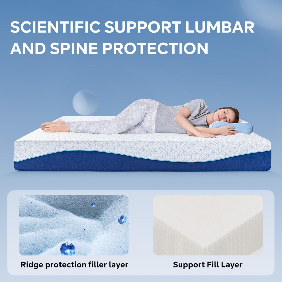 Gelsea Gelsea Full Mattresses,10 Inch Full Size Mattresses in a Box, Gel Memory Foam Mattress for Cool Sleep High Density Foam Support & Improve Sleep Mattresses, Pressure Relief, Medium Firm