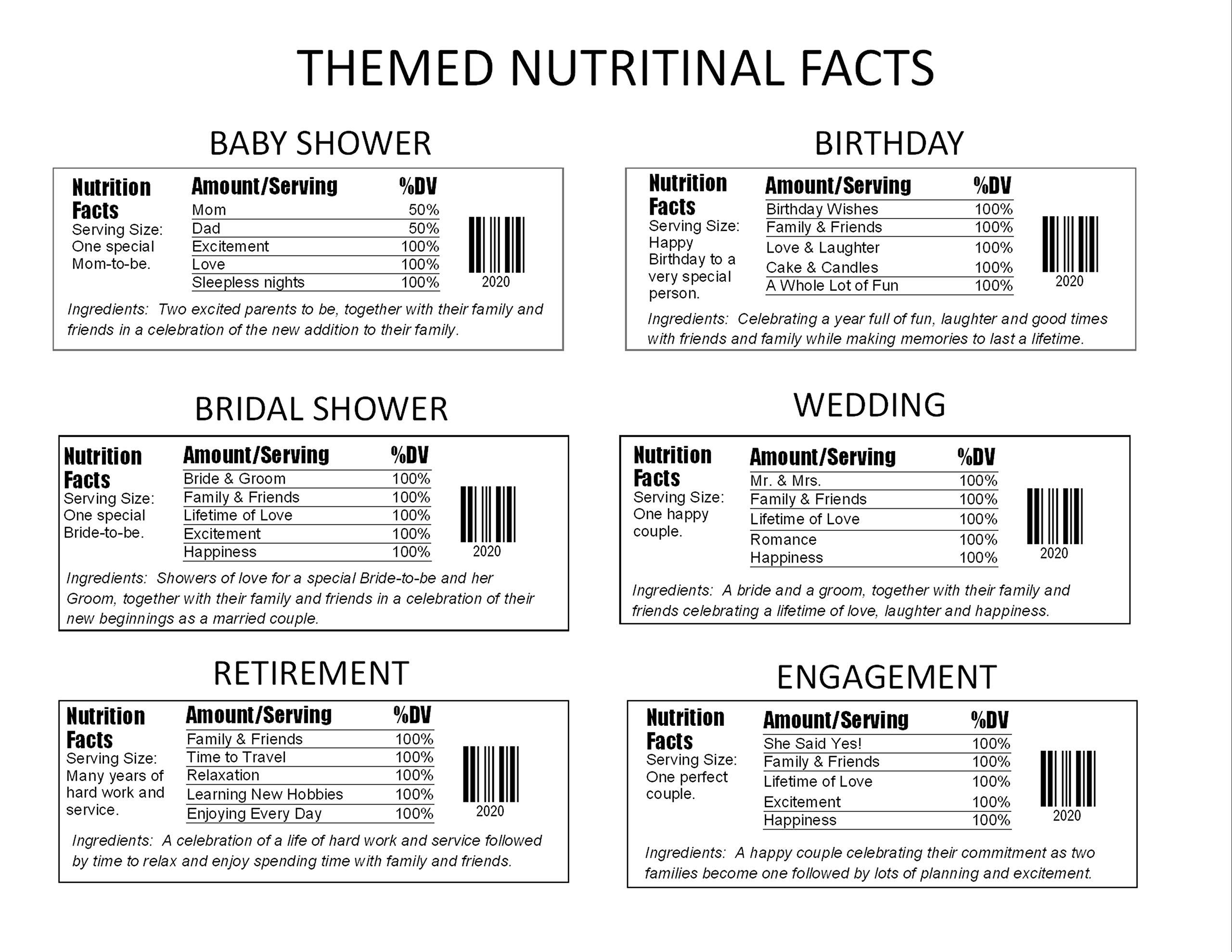 Cathy Wraps Personalized Candy Wrappers for Chocolate, Floral Party Favors, Pack of 20 Custom Hershey Bar Labels (Blue)