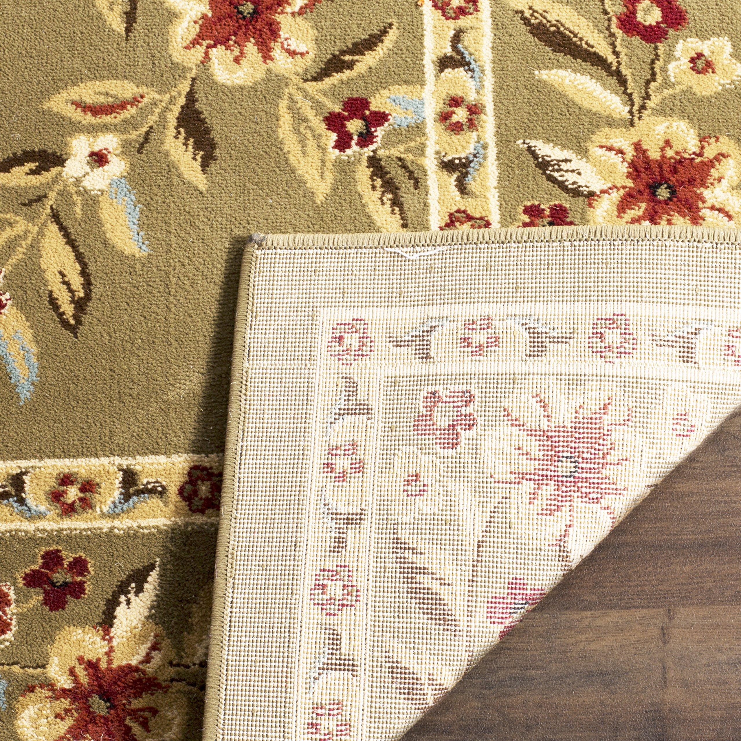 Safavieh SAFAVIEH Lyndhurst Collection Area Rug - 5'3" x 7'6", Green & Green, Traditional Floral Trellis Design, Non-Shedding & Easy Care, Ideal for High Traffic Areas in Living Room, Bedroom (LNH557-5252)