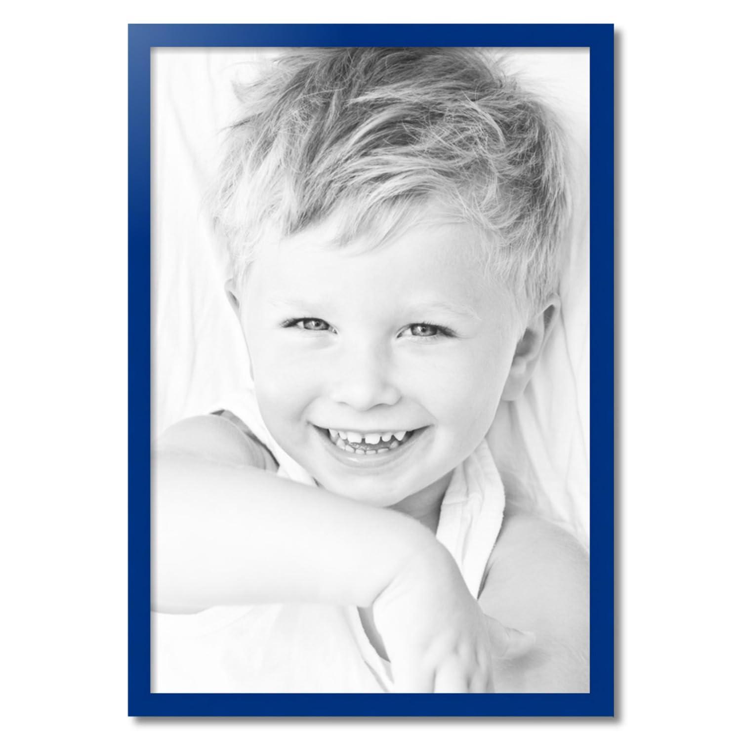 ArtToFrames ArtToFrames 26x38 Inch Blue Picture Frame, This 1.38 Inch Custom Wood Poster Frame is Blue, Great for Your Art or Photos - Comes with Economy Acrylic