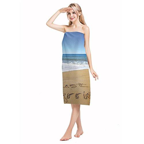 Mugod Mugod Bath Towel Beach Towel Wedding Just Married Blue Brown White Quick Drying Bath Towels Cotton Polyester for Home Bathroom Pool and Gym 32 X 64 Inches