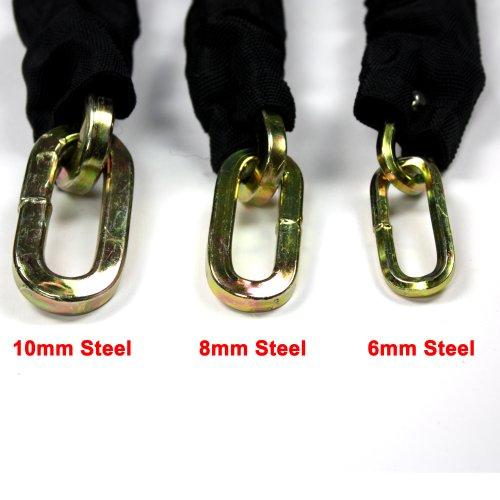 H&S H&S Heavy Duty Bike Chain Lock - 10mm x 2m - Anti Theft Motorcycle and Bicycle Security Chain and Padlock with 5 Key Set