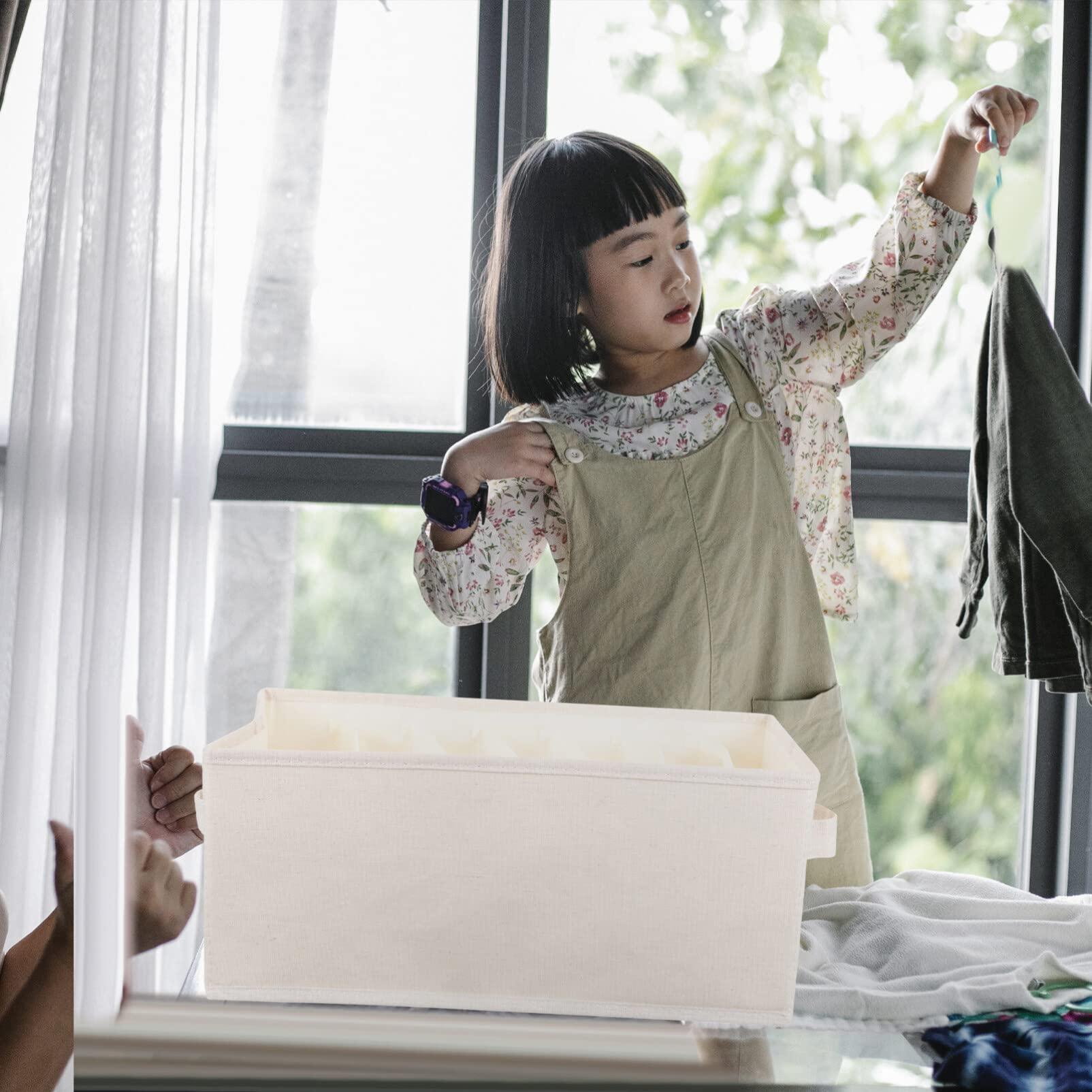 Alipis Alipis Drawer Divider Storage Bin Small Drawer Organizer Folding Clothes Portable Clothes Closet Underwear Storage Drawers Clothing Drawer Storage Box Cotton Linen Shirt Baby