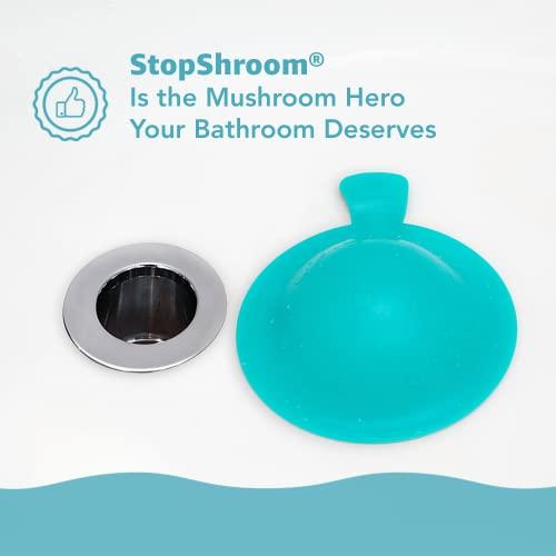 StopShroom StopShroom STBLU232 Universal Stopper Plug Cover for Bathtub, Bathroom and Kitchen Drains, Aqua