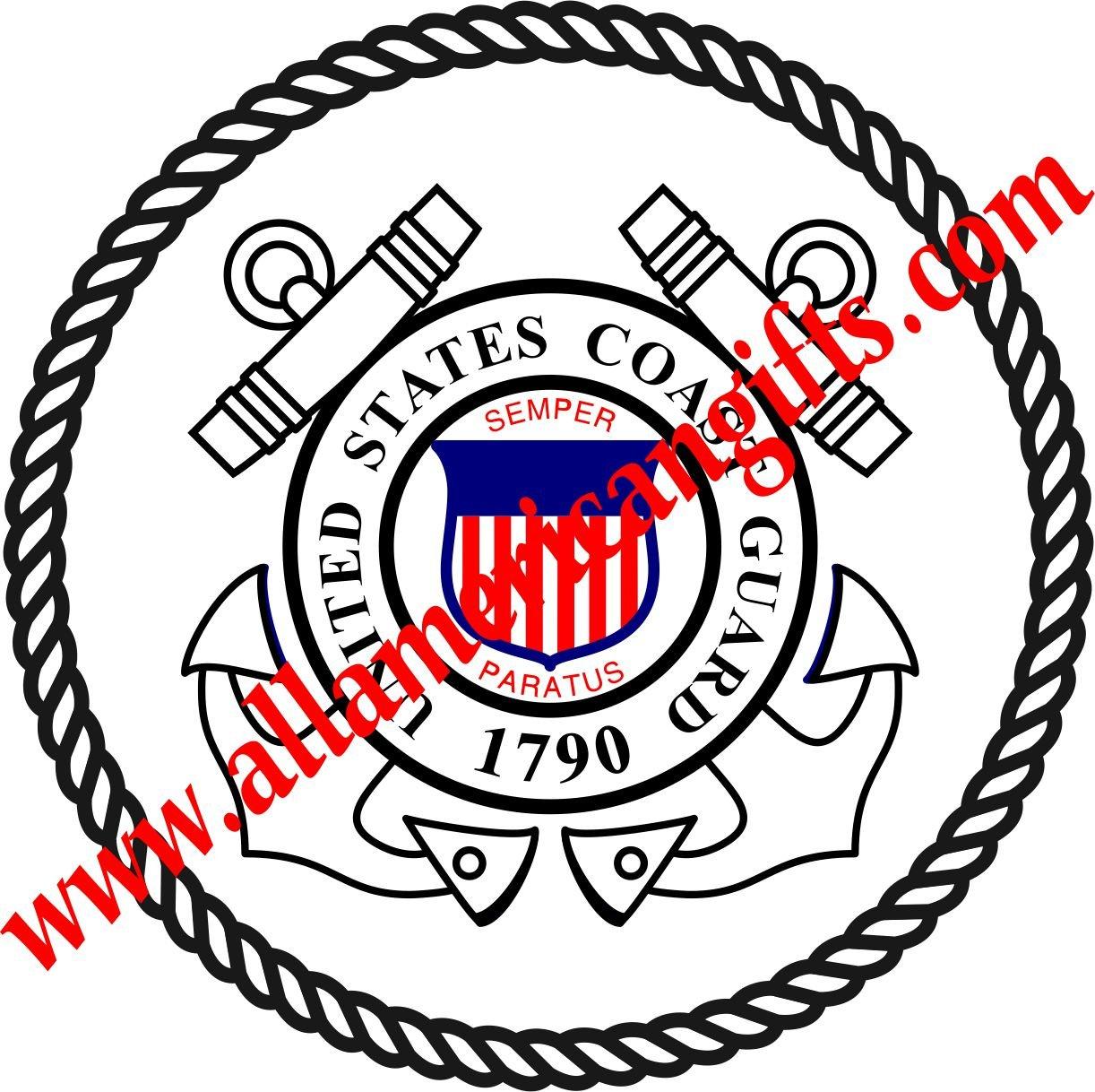 All American Gifts Large Flag Display Case w/ Engraved Military Emblem - Includes 3 Lines of Text Personalization - for 5x9.5 Burial / Coffin / Casket Flag - Solid Oak (USCG Emblem -Coast Guard)