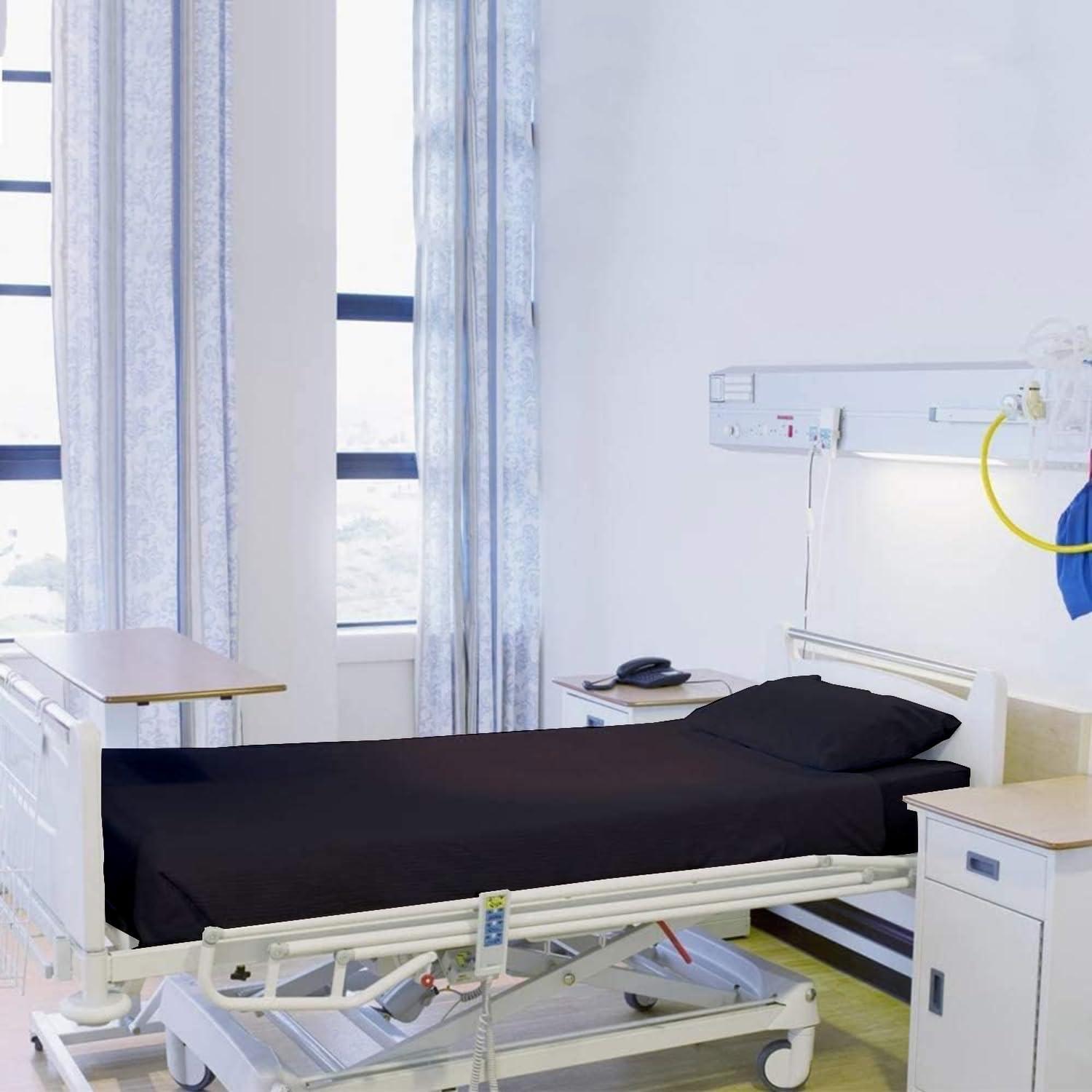 PARMANUND BEDDING 3 Piece Twin XL Size Bed Sheet Set Hospital Sheets Pure Egyptian Cotton 800TC 1Pc Flat sheet - 1pc Fitted sheet and 1pc Pillowcase Elastic All Around 10 Inchs Deep Pocket ( Dark Gray )