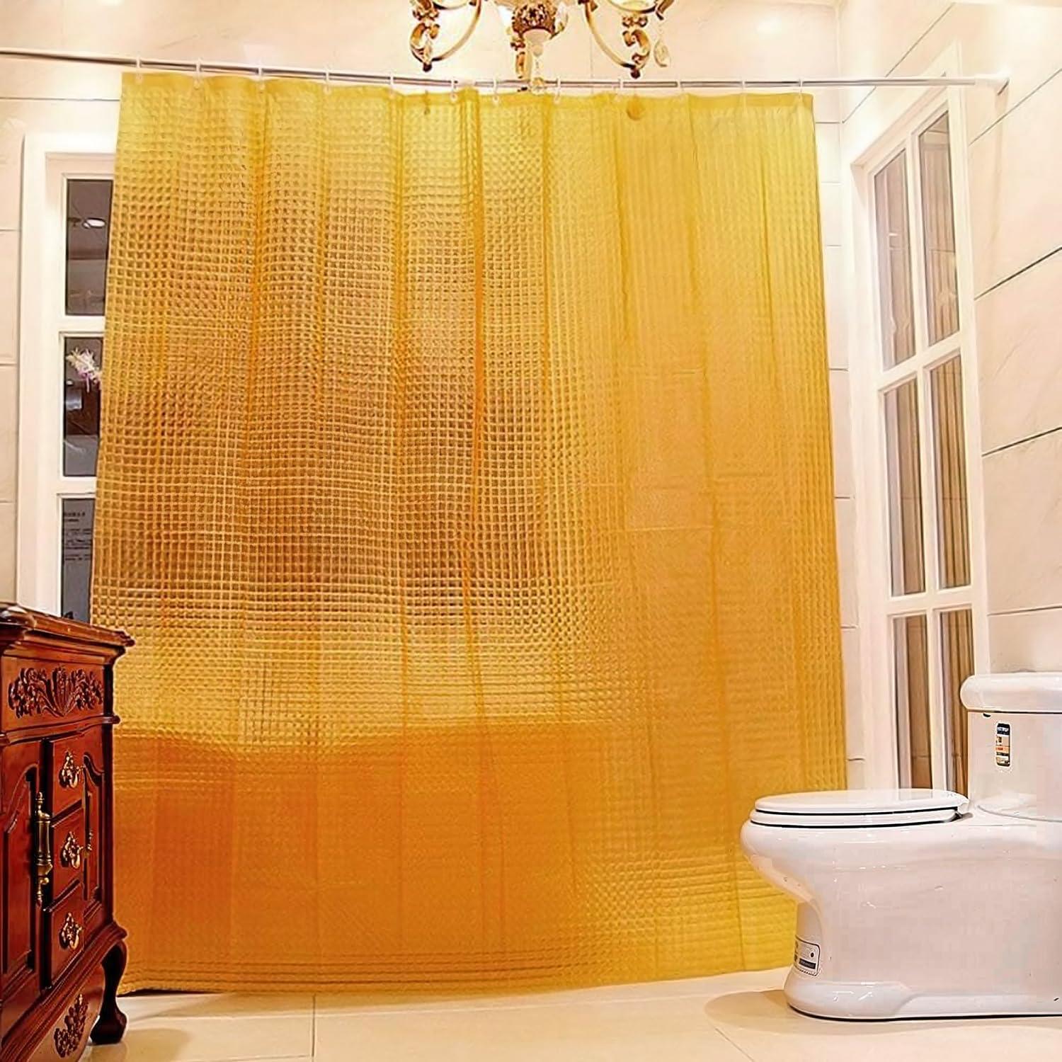 Riverbyland Riverbyland Translucent Orange Shower Curtain 72\" x 72\" Waterproof Shower Curtain Liner