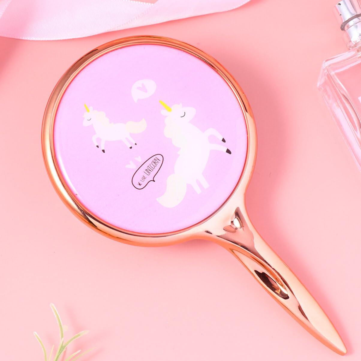 SOLUSTRE SOLUSTRE Handheld Vanity Mirror Compact Hand Mirrors with Handle Beauty Mirrors Hairdressing Hand Mirror Pocket Mirror Small Handheld Mirror Makeup Mirror Small Mirror Travel Portable